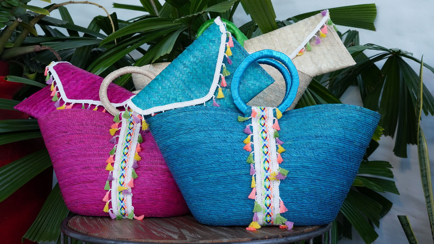 Duo bolso palma y cartera sobre cintilla
